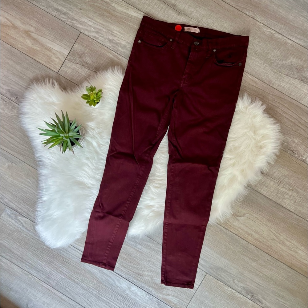 MADEWELL | Maroon Burgundy Skinny Pants High-Rise women’s (31/12) - Picture 2 of 7